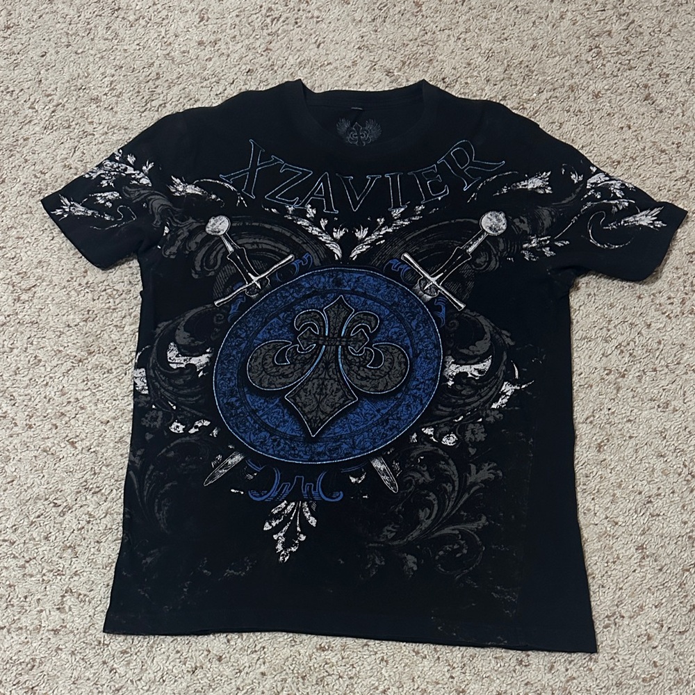 Black and Blue Graphic Men's Shirt